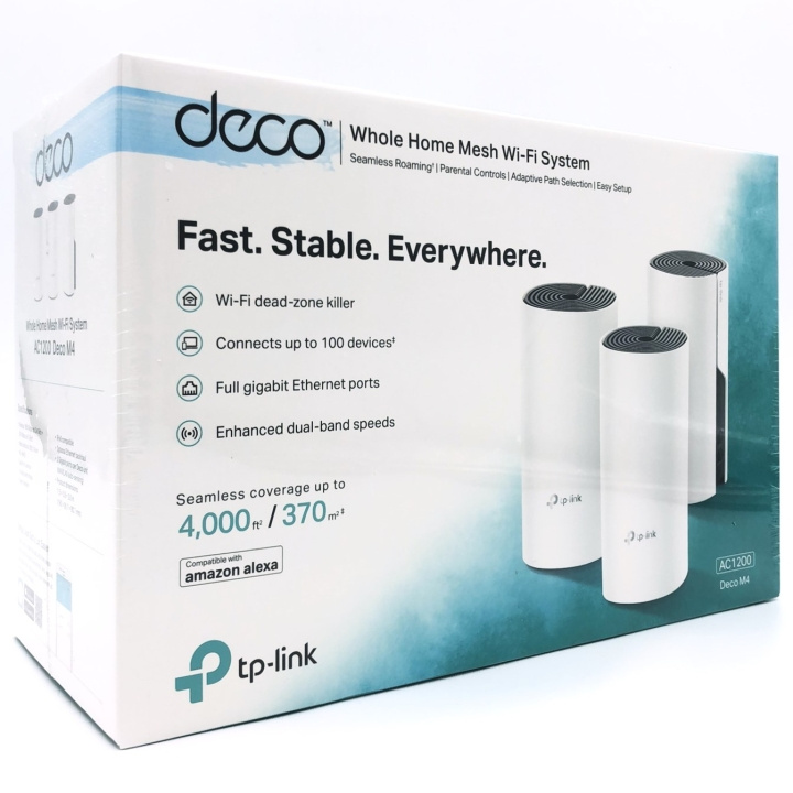 TP-Link DECO M4 Wi-Fi-system Desktop i gruppen DATORER & KRINGUTRUSTNING / Nätverk / WiFi Extenders hos TP E-commerce Nordic AB (D10514)