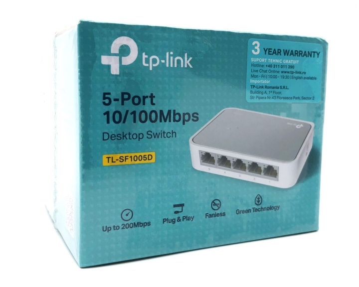 TP-Link TL-SF1005D Mbps Desktop Switch 5-portar 10/100 i gruppen DATORER & KRINGUTRUSTNING / Nätverk / Switchar hos TP E-commerce Nordic AB (D10516)