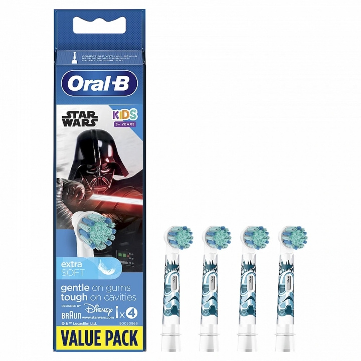 Braun Oral-B Kids Star Wars, 4 st. Extra tandborsthuvuden i gruppen SKÖNHET & HÄLSA / Munvård / Borsthuvuden & Tillbehör hos TP E-commerce Nordic AB (D10526)