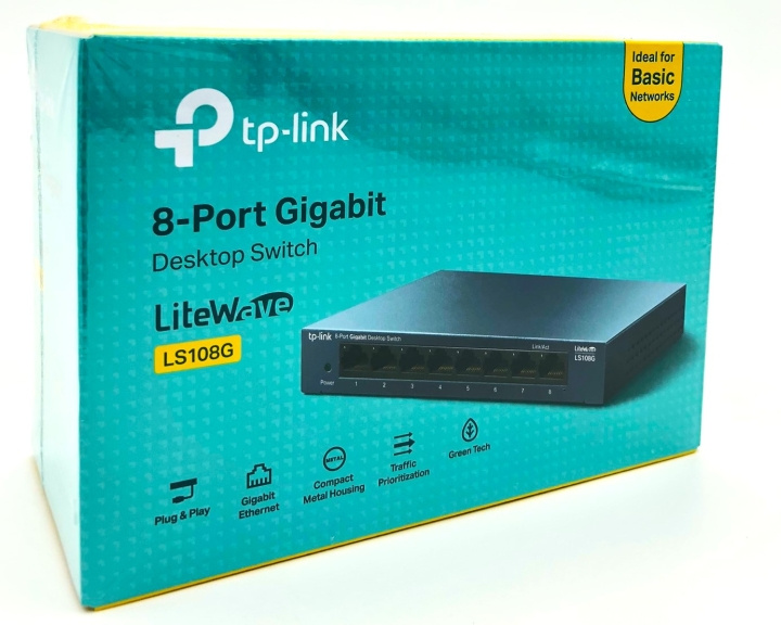 TP-Link LiteWave LS108G Switch 8-port Gigabit i gruppen DATORER & KRINGUTRUSTNING / Nätverk / Switchar hos TP E-commerce Nordic AB (D10624)