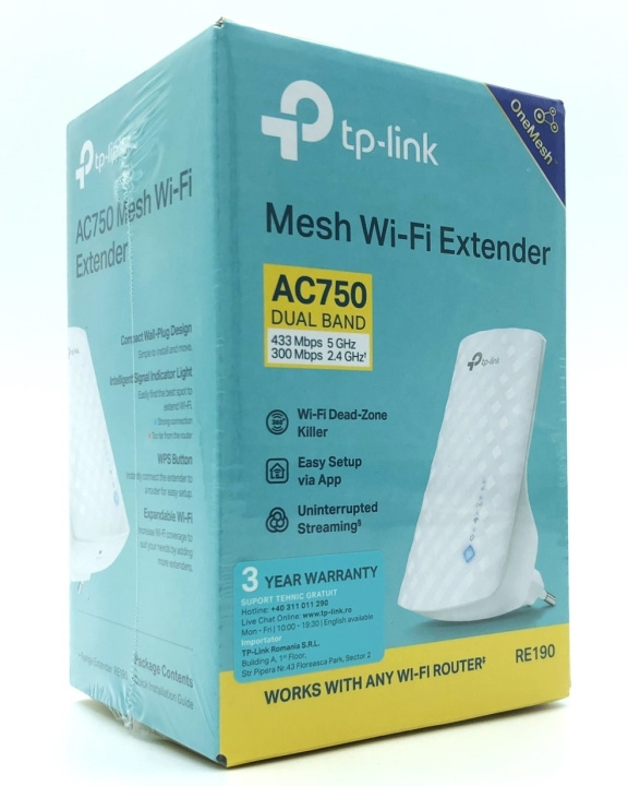 TP-Link RE190 WiFi Range Extender Extern i gruppen DATORER & KRINGUTRUSTNING / Nätverk / WiFi Extenders hos TP E-commerce Nordic AB (D10642)