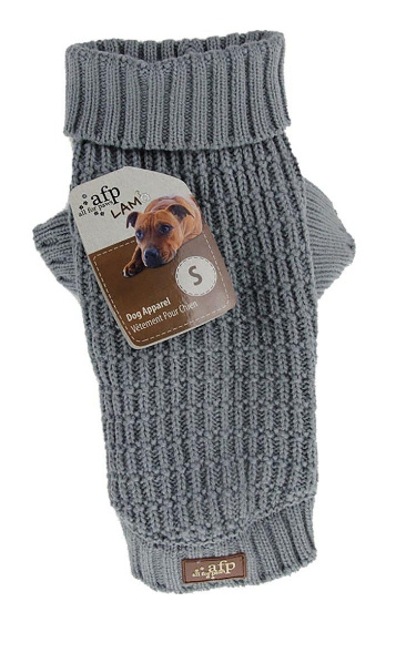 AFP All For Paws - Stickad hundtröja Fishermans Grey XS 20.3CM - (632.9120) i gruppen HEM, HUSHÅLL & TRÄDGÅRD / Djurtillbehör / Hund hos TP E-commerce Nordic AB (D10699)