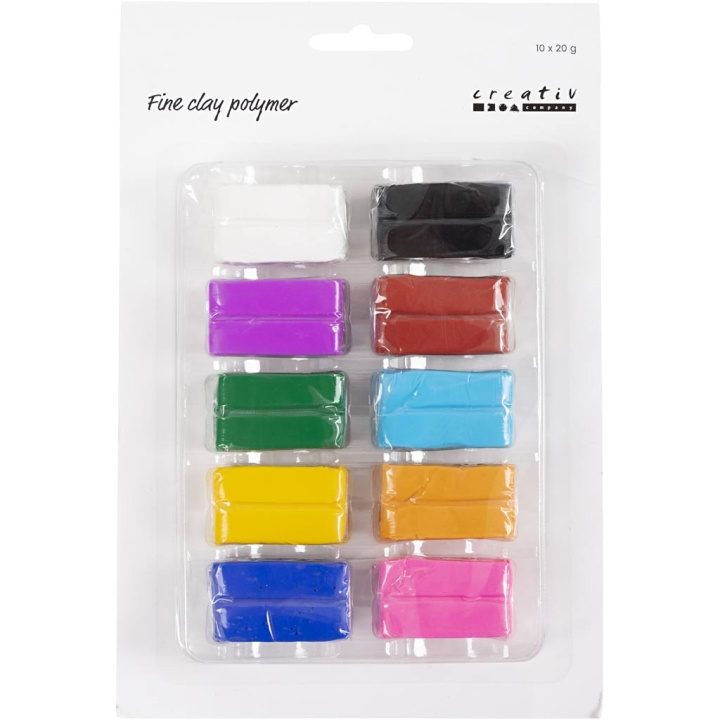 Creative Toys Fine Clay - Polymer - Färgglad 10x20 g (78101) i gruppen LEKSAKER, BARN- & BABYPRODUKTER / Leksaker / Pyssel hos TP E-commerce Nordic AB (D10779)