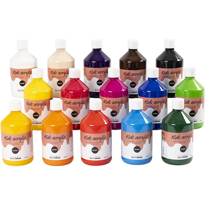 Creative Toys A-Color - Akrylfärg - Glansig - 15 x 500ml (32000) i gruppen SPORT, FRITID & HOBBY / Hobby / Måla & Rita / Konstnärsfärger / Akryl hos TP E-commerce Nordic AB (D10884)