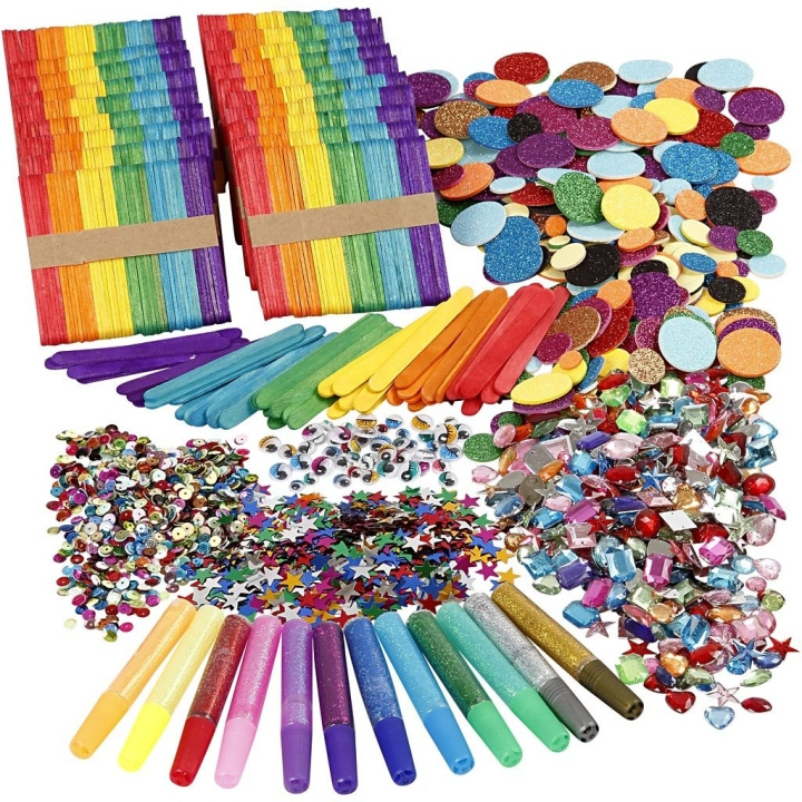 Creative Toys DIY-kit - Glitter & träpinnar Mega Set (97435) i gruppen LEKSAKER, BARN- & BABYPRODUKTER / Leksaker / Pyssel hos TP E-commerce Nordic AB (D10938)