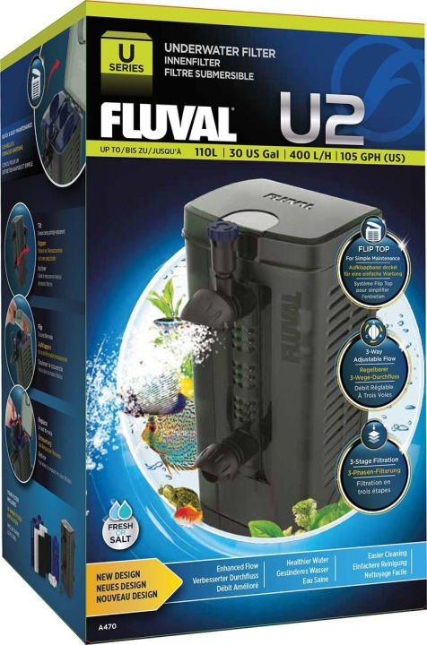 Fluval Invändigt filter U2 400L/H för akvarier <110L - (126.2470) i gruppen HEM, HUSHÅLL & TRÄDGÅRD / Djurtillbehör / Akvarietillbehör hos TP E-commerce Nordic AB (D11263)