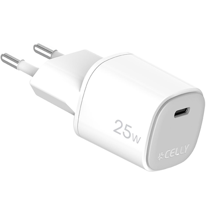 Celly USB-laddare GaN 1 x USB-C PD 25W i gruppen SMARTPHONE & SURFPLATTOR / Laddare & Kablar / Väggladdare / Väggladdare Typ C hos TP E-commerce Nordic AB (D11519)