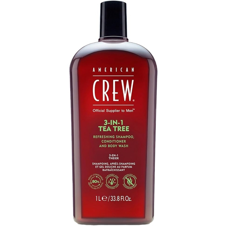 American Crew 3-in-1 Tea Tree 1000ml i gruppen SKÖNHET & HÄLSA / Hår & Styling / Hårvårdsprodukter / Schampo hos TP E-commerce Nordic AB (D11559)