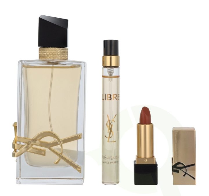 Yves Saint Laurent YSL Libre Giftset 101.3 ml Edp Spray 90ml/Edp Travel Spray 10ml/Mini Rouge Lipstick Shade Nude Muse 1,3gr i gruppen SKÖNHET & HÄLSA / Presentkit / Presentkit För Henne hos TP E-commerce Nordic AB (D11800)