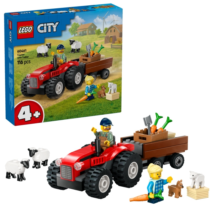 LEGO LEGO City - Röd lantbrukstraktor med släp och får (60461) i gruppen LEKSAKER, BARN- & BABYPRODUKTER / Leksaker / Byggleksaker / Lego hos TP E-commerce Nordic AB (D12298)