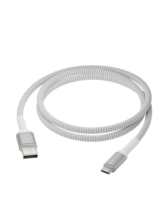 dbramante1928 Re-Charge Pro flätad kabel - USB-A till USB-C, 1,2 m - Vit i gruppen DATORER & KRINGUTRUSTNING / Datorkablar / USB-kablar / USB-C hos TP E-commerce Nordic AB (D12392)