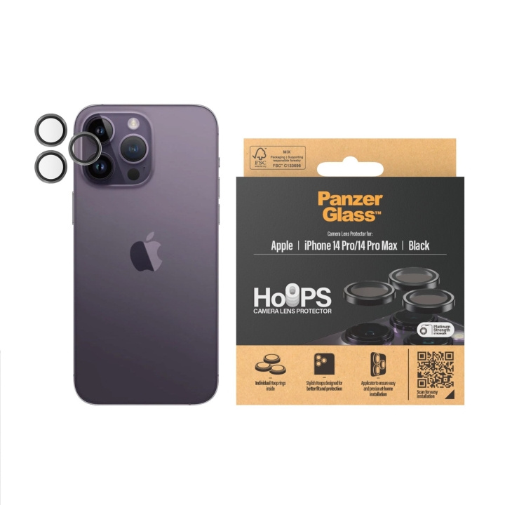 PanzerGlass Hoops kameralinsskydd iPhone 14 Pro/14 Pro Max - Svart i gruppen SMARTPHONE & SURFPLATTOR / Mobilskydd / Apple / iPhone 14 hos TP E-commerce Nordic AB (D12558)