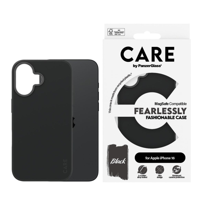 CARE by PanzerGlass - Fodral - Svart m. MagSafe - iPhone 16 i gruppen SMARTPHONE & SURFPLATTOR / Mobilskydd / Apple / iPhone 16 hos TP E-commerce Nordic AB (D12565)