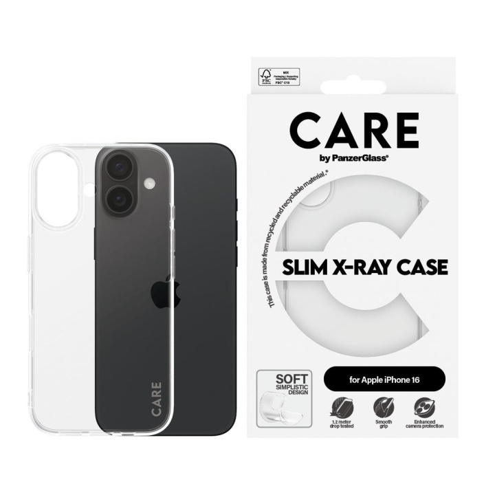 CARE by PanzerGlass - Fodral - Transparent - iPhone 16 i gruppen SMARTPHONE & SURFPLATTOR / Mobilskydd / Apple / iPhone 16 hos TP E-commerce Nordic AB (D12566)