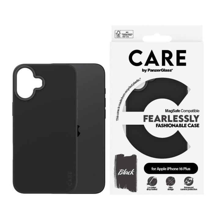 CARE by PanzerGlass - Fodral - Svart - MagSafe - iPhone 16 Plus i gruppen SMARTPHONE & SURFPLATTOR / Mobilskydd / Apple / iPhone 16 hos TP E-commerce Nordic AB (D12567)