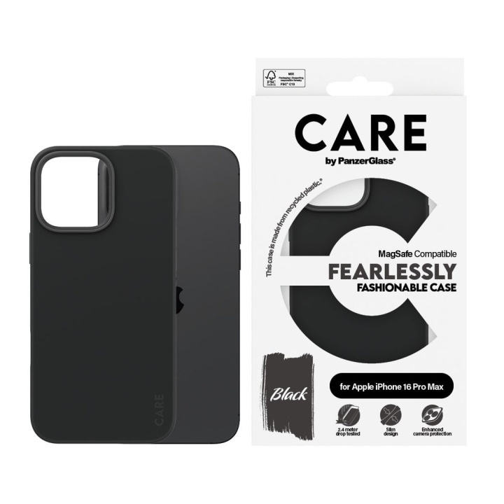 CARE by PanzerGlass - Fodral - Svart m. MagSafe - iPhone 16 Pro Max i gruppen SMARTPHONE & SURFPLATTOR / Mobilskydd / Apple / iPhone 16 hos TP E-commerce Nordic AB (D12573)