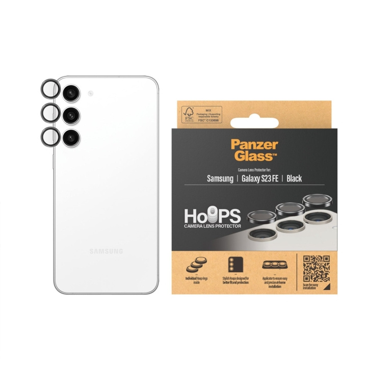 PanzerGlass Hoops - Kameralinsskydd - Samsung Galaxy S23 FE - Svart i gruppen SMARTPHONE & SURFPLATTOR / Mobilskydd / Samsung hos TP E-commerce Nordic AB (D12586)