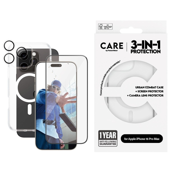 CARE by PanzerGlass - Flagship 3-i-1-paket - iPhone 16 Pro Max i gruppen SMARTPHONE & SURFPLATTOR / Mobilskydd / Apple / iPhone 16 hos TP E-commerce Nordic AB (D12609)