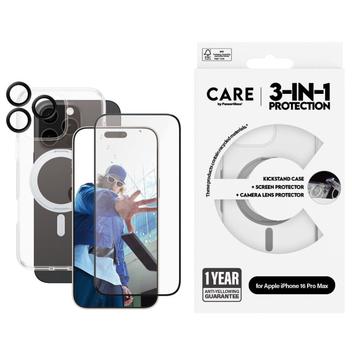 CARE by PanzerGlass - Feature 3-i-1 keramikpaket - iPhone 16 Pro Max i gruppen SMARTPHONE & SURFPLATTOR / Mobilskydd / Apple / iPhone 16 hos TP E-commerce Nordic AB (D12610)