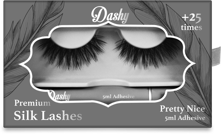 Dashy Premium Silk Lashes + 5 ml lim Pretty Nice i gruppen SKÖNHET & HÄLSA / Makeup / Ögon & Ögonbryn / Lösögonfransar hos TP E-commerce Nordic AB (D12905)