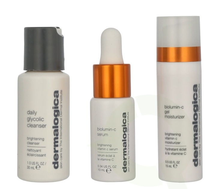 Dermalogica Daily Brightness Boosters Skin Set 55 ml Biolumin-C Serum 10ml/Biolumin-C Moisturizer 15ml/Daily Glycolic Cleanser 30ml i gruppen SKÖNHET & HÄLSA / Hudvård / Ansiktsvård / Dagkräm hos TP E-commerce Nordic AB (D13147)