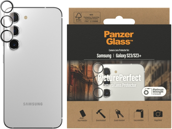 PanzerGlass PicturePerfect kameralinsskydd, Samsung Galaxy S23 / S23+ i gruppen SMARTPHONE & SURFPLATTOR / Mobilskydd / Samsung hos TP E-commerce Nordic AB (D13476)