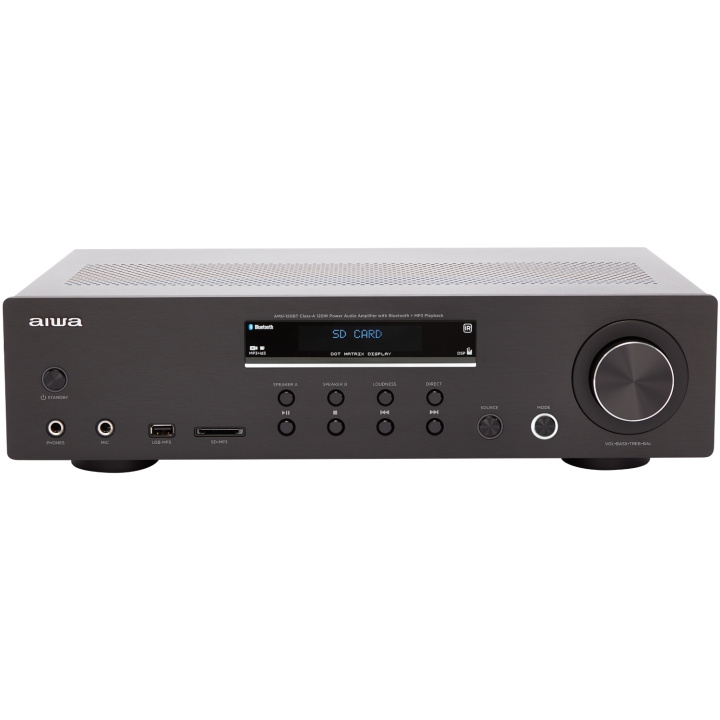 AIWA Förstärkare med Bluetooth 2 x 60 Watt RMS Svart i gruppen HEMELEKTRONIK / Ljud & Bild / Hemmabio, HiFi & Bärbart / Förstärkare & Receiver hos TP E-commerce Nordic AB (D13539)