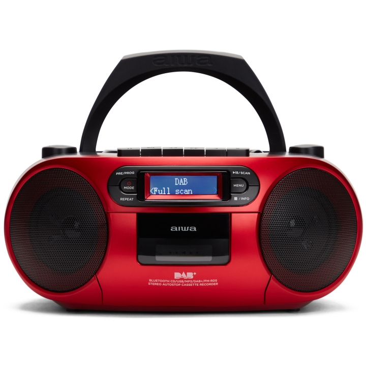 AIWA Radio med CD-spelare, Kassettband och Bluetooth Röd i gruppen HEMELEKTRONIK / Ljud & Bild / Hemmabio, HiFi & Bärbart / Bärbar musikspelare / CD-spelare hos TP E-commerce Nordic AB (D13566)