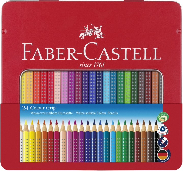 Faber-Castell Färgpenna Colour Grip burk med 24 st (112423) i gruppen SPORT, FRITID & HOBBY / Hobby / Måla & Rita / Pennor, kritor & tusch hos TP E-commerce Nordic AB (D13664)