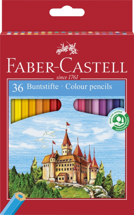 Faber-Castell Färgblyertspenna Castle (36 st) (120136) i gruppen SPORT, FRITID & HOBBY / Hobby / Måla & Rita / Pennor, kritor & tusch hos TP E-commerce Nordic AB (D13738)