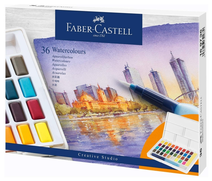 Faber-Castell Vattenfärger 36st (169736) i gruppen SPORT, FRITID & HOBBY / Hobby / Måla & Rita / Pennor, kritor & tusch hos TP E-commerce Nordic AB (D13781)