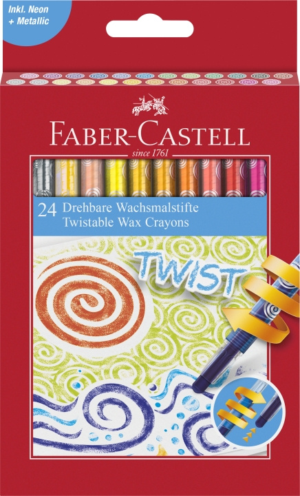 Faber-Castell Vridbara vaxkritor kartong (24 st) (120004) i gruppen SPORT, FRITID & HOBBY / Hobby / Måla & Rita / Pennor, kritor & tusch hos TP E-commerce Nordic AB (D13782)