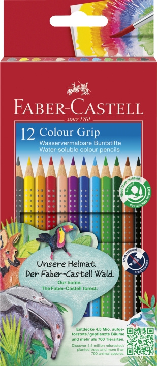 Faber-Castell Färgpenna Colour Grip låda (12 st) (112412) i gruppen SPORT, FRITID & HOBBY / Hobby / Måla & Rita / Pennor, kritor & tusch hos TP E-commerce Nordic AB (D13793)