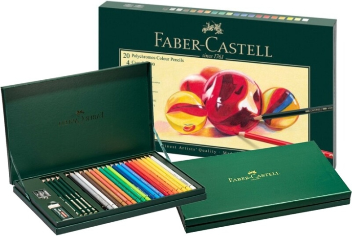 Faber-Castell Polychromos Gift set + tillbehör i gruppen SPORT, FRITID & HOBBY / Hobby / Måla & Rita / Pennor, kritor & tusch hos TP E-commerce Nordic AB (D13888)