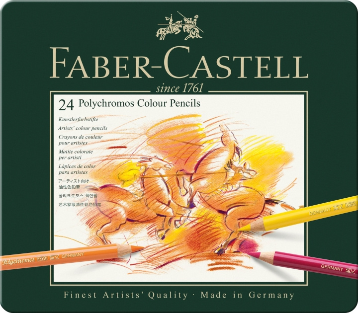 Faber-Castell Polychromos färgpennor, burk med 24 st (110024) i gruppen SPORT, FRITID & HOBBY / Hobby / Måla & Rita / Pennor, kritor & tusch hos TP E-commerce Nordic AB (D13905)