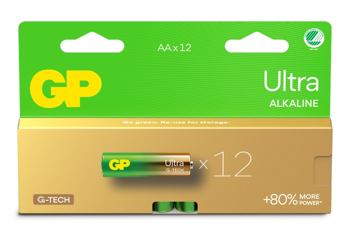 GP Ultra Alkaline-batteri, storlek AA, 15AU/LR6, 1,5V, 12-pack i gruppen HEMELEKTRONIK / Batterier & Laddare / Batterier / AA hos TP E-commerce Nordic AB (D13906)