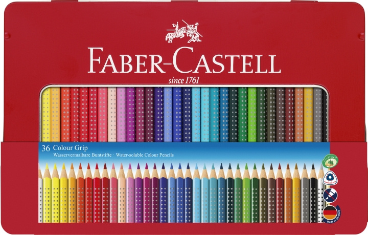 Faber-Castell Färgpenna Colour Grip burk med 36 st (112435) i gruppen SPORT, FRITID & HOBBY / Hobby / Måla & Rita / Pennor, kritor & tusch hos TP E-commerce Nordic AB (D14010)