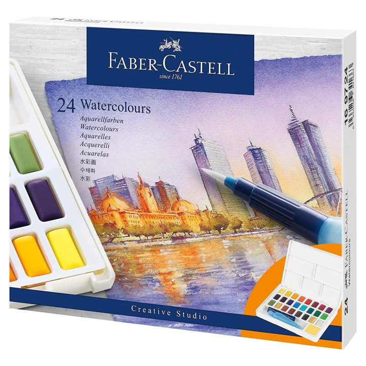 Faber-Castell Vattenfärger 24 st (169724) i gruppen SPORT, FRITID & HOBBY / Hobby / Måla & Rita / Pennor, kritor & tusch hos TP E-commerce Nordic AB (D14159)