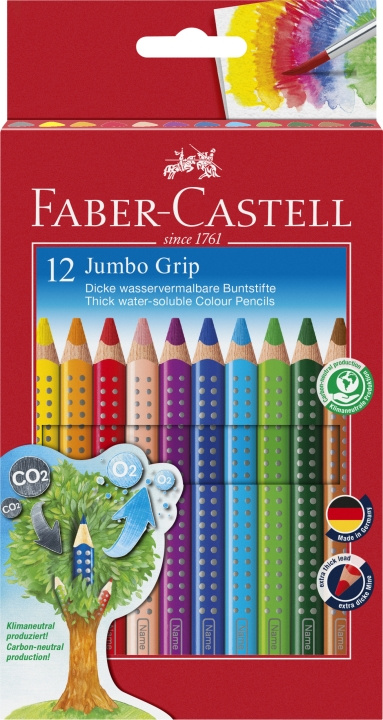 Faber-Castell Färgpenna Jumbo Grip 12 st (110912) i gruppen SPORT, FRITID & HOBBY / Hobby / Måla & Rita / Pennor, kritor & tusch hos TP E-commerce Nordic AB (D14172)