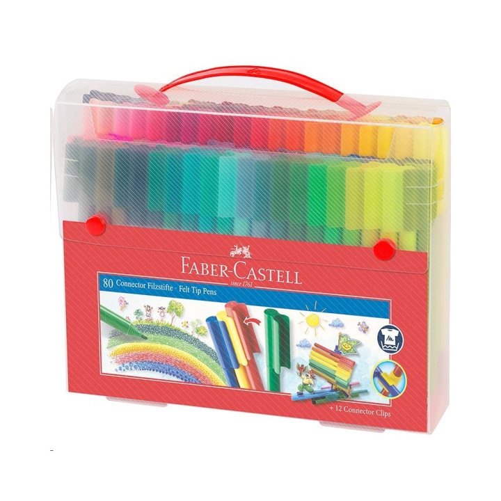 Faber-Castell connector Pens, Fodral, 80 st (155579) i gruppen SPORT, FRITID & HOBBY / Hobby / Måla & Rita / Pennor, kritor & tusch hos TP E-commerce Nordic AB (D14175)