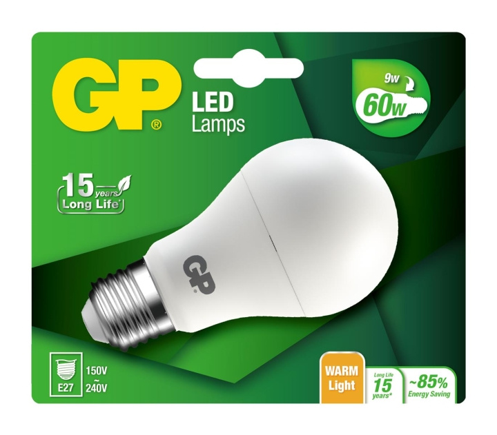 GP LED-lampa Classic, E27, 9W (60W), 806lm i gruppen HEMELEKTRONIK / Belysning / LED-lampor hos TP E-commerce Nordic AB (D14192)