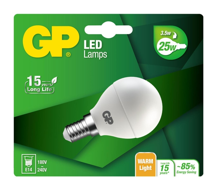 GP LED-lampa Mini Globe, E14, 3,5W (25W), 250lm i gruppen HEMELEKTRONIK / Belysning / LED-lampor hos TP E-commerce Nordic AB (D14193)