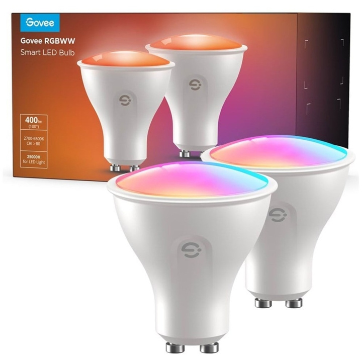 Govee GU10 WiFi & BLE RGBWW Bulb 400lm (2-pack) - Förhöj din belysningsupplevelse i gruppen HEMELEKTRONIK / Belysning / LED-lampor hos TP E-commerce Nordic AB (D14283)