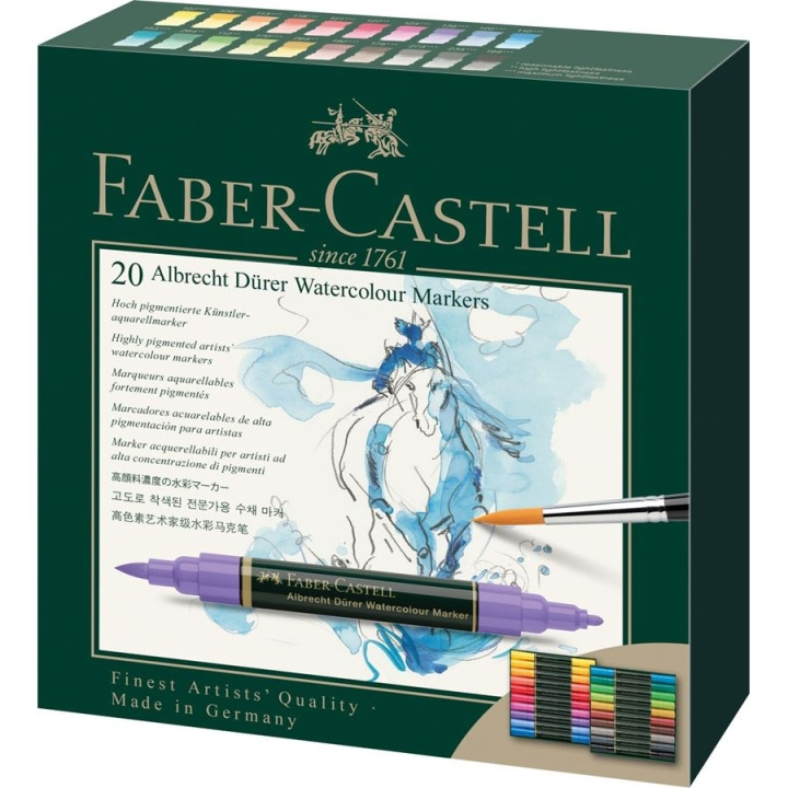 Faber-Castell Albrecht Dürer akvarellpennor, plånbok om 20 st i gruppen SPORT, FRITID & HOBBY / Hobby / Måla & Rita / Konstnärsfärger / Akvarellfärger hos TP E-commerce Nordic AB (D14288)