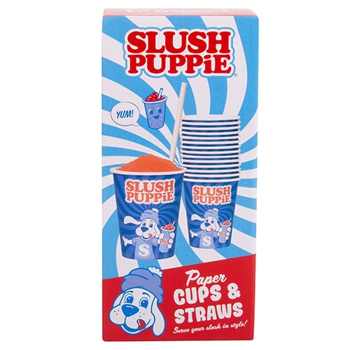 Fizz Creations Slush Puppie Pappersmuggar (x 20) & Sugrör i gruppen HEM, HUSHÅLL & TRÄDGÅRD / Köksredskap / Vin & Drinktillbehör hos TP E-commerce Nordic AB (D14389)